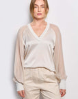 lois v-neck silk blouse