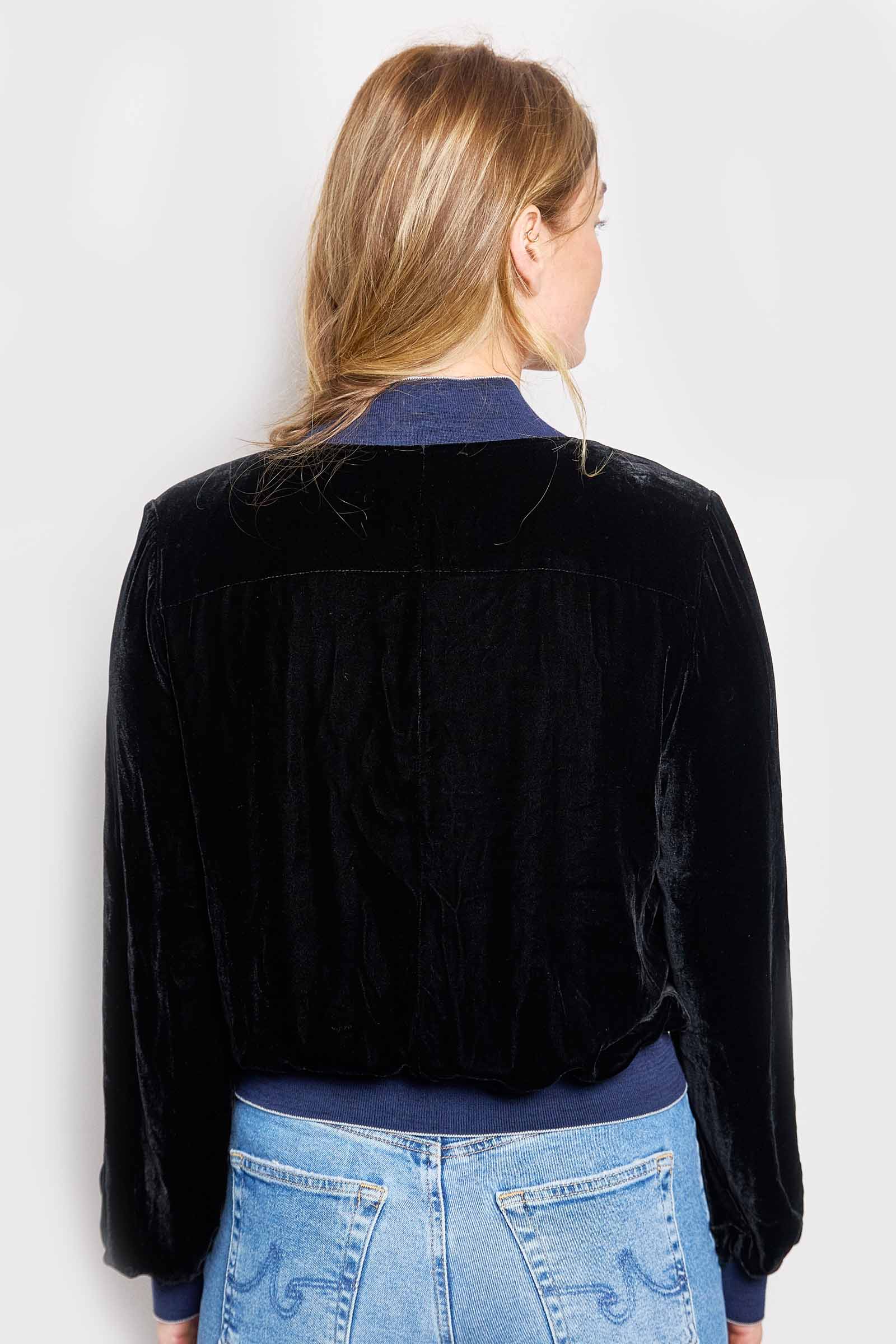 luca silk velvet bomber jacket