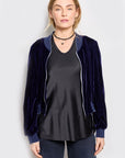 luca silk velvet bomber jacket