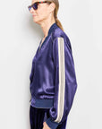 luxe luca stripe bomber jacket