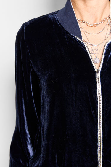 luca silk velvet bomber jacket