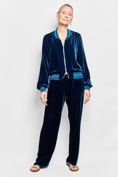 luca silk velvet bomber jacket