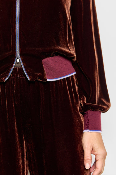 luca silk velvet bomber jacket