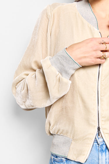 luca silk velvet bomber jacket