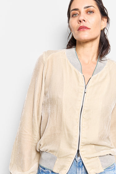 luca silk velvet bomber jacket