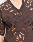 mette chocolate cotton lace top