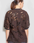 mette chocolate cotton lace top