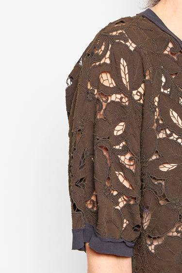 mette chocolate lace top