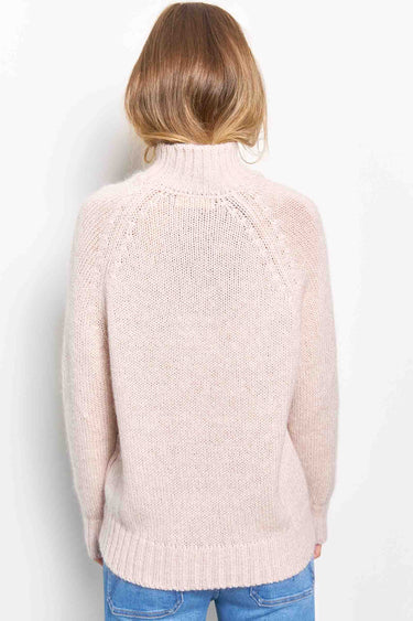 mock chunky beige pullover