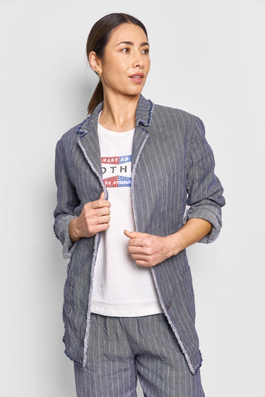 monty pinstripe linen jacket