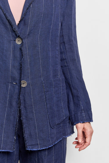 monty navy herringbone unlined jacket