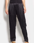 nap black silk pant with pockets