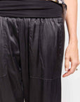 nap black silk pant