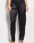 nap black silk pant with pockets