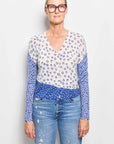 paychi guh printed v-neck cardigan