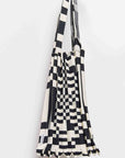 PLEATSMAMA grid shoulder bag