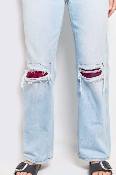 rl01048 | RE/DONE mid-rise straight leg patch jean