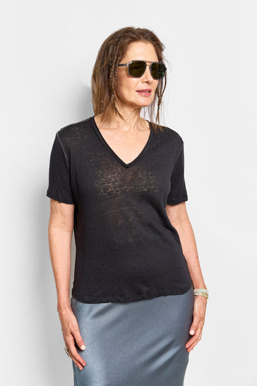 ryder v-neck linen tee