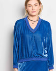 sabine denim velvet sweater