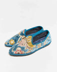 the sunday blue velvet brocade slide