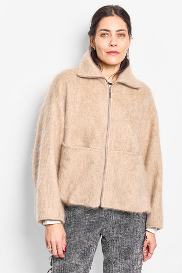 snug brushed wool collared jacket