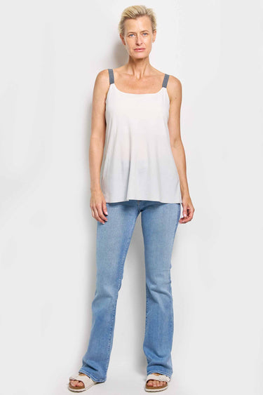 stretch silk satin tank