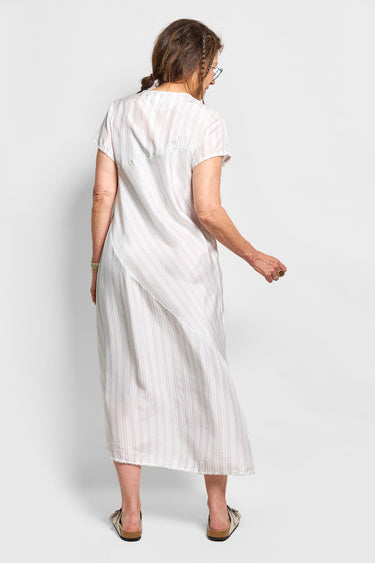 tea stripe silk dress