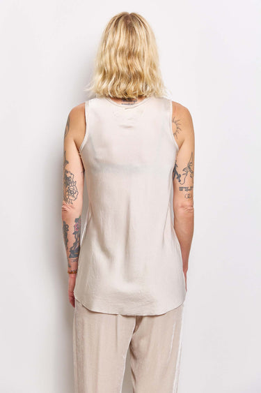 tradie stretch silk satin tank byfreer.