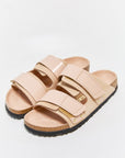 birkenstock uji high shine new beige nubuck leather