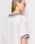 vee white viscose tee