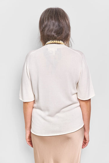 GS rasato crew neck cotton knit top