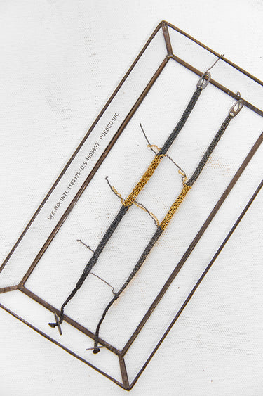 KATIA ALPHA thin two tone bracelet
