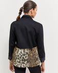 leopard faux fur coat.