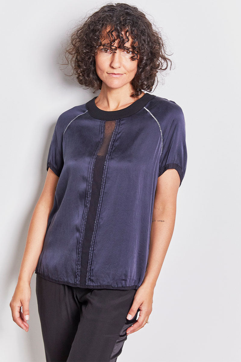 agnes silk satin top