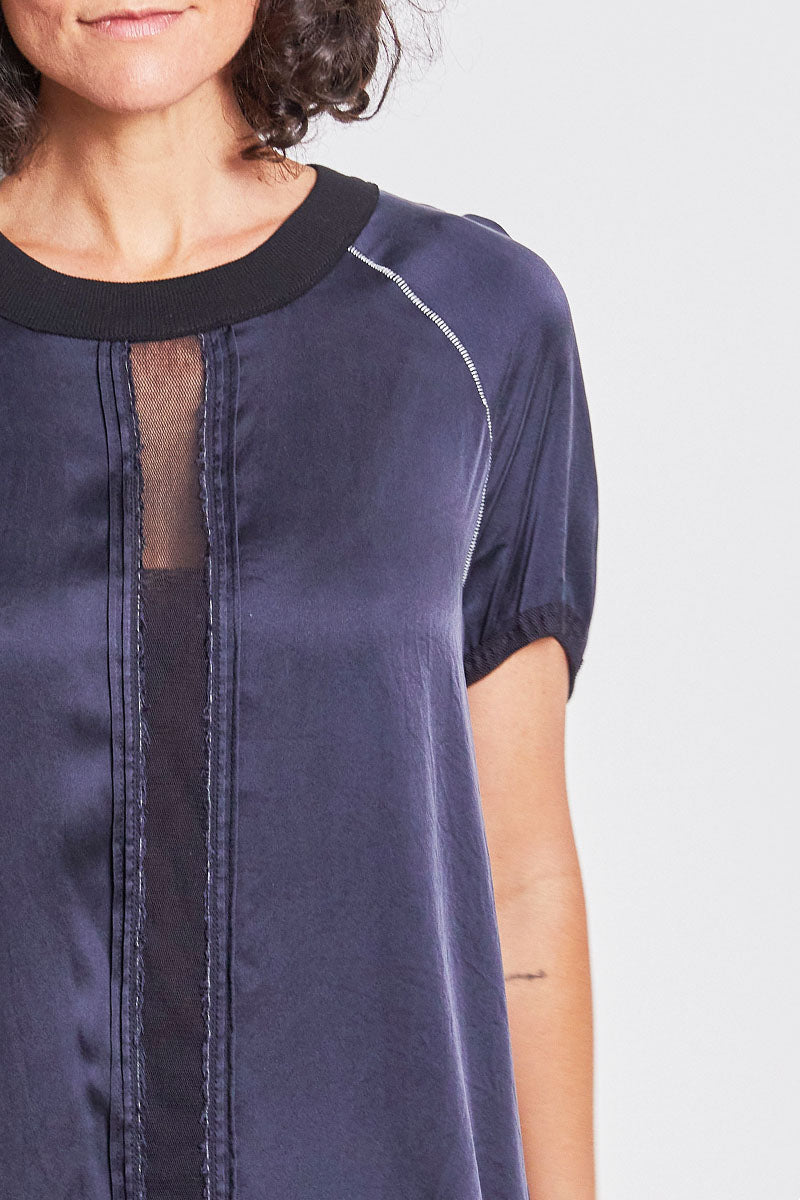 agnes silk satin top