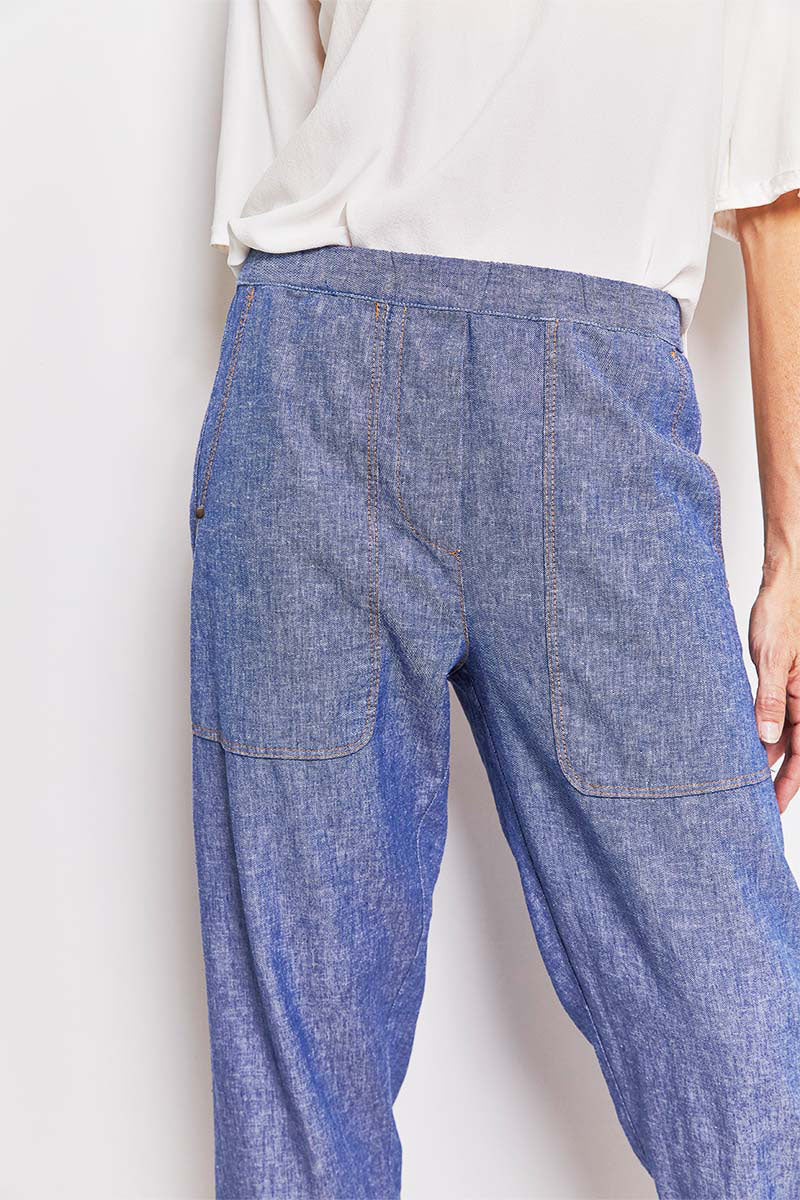 Product photo of DAX chambray denim look pant byfreer.