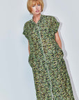 ginger leaf cotton silk dress