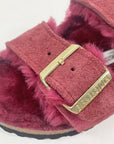 birkenstock arizona maroon suede leather - shearling